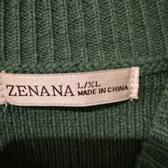 Zenana Dolman Sleeve Mock Neck Crop Knit Sweater L/XL - Picture 3 of 3